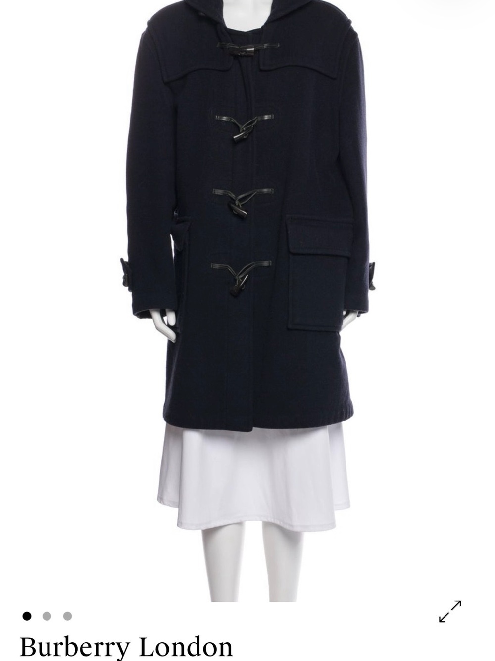 Burberry Navy Wool Toggle Duffle Coat